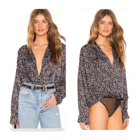 Free People | Intimately Ladylike Lady Butterflies Bodysuit XS Navy White Red - Picture 1 of 13
